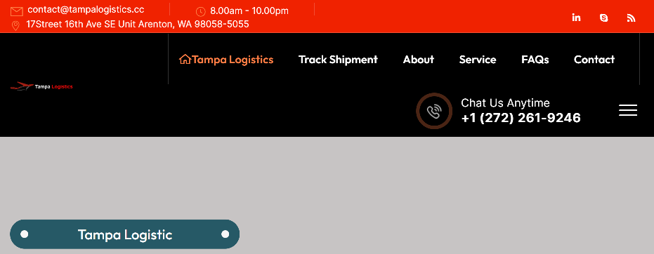 Screenshot of tampalogistics.cc
