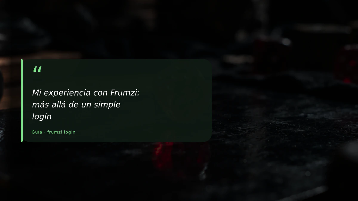 Mi experiencia con Frumzi: más allá de un simple login