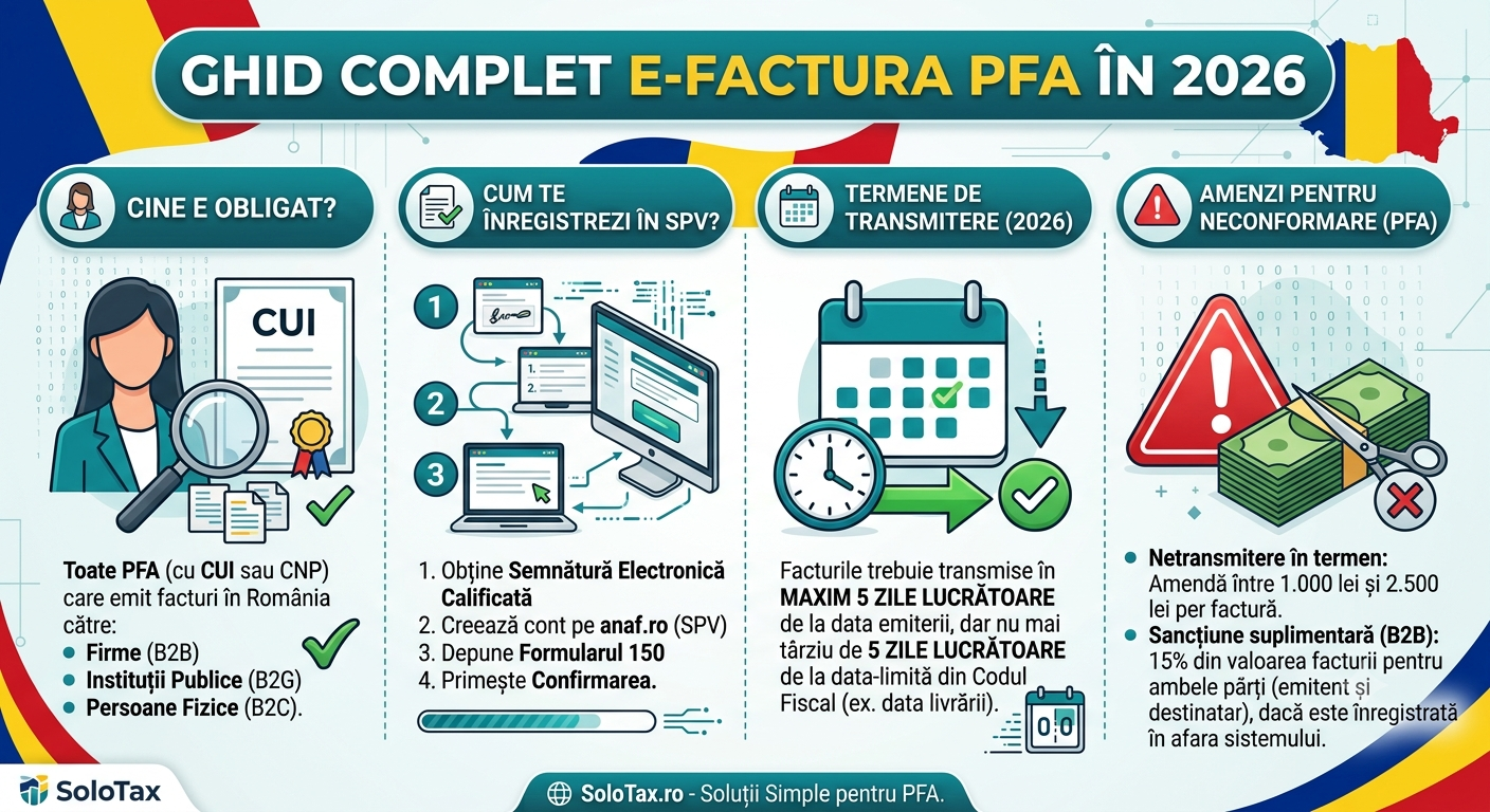 e-Factura PFA 2026 — Ce trebuie să știi