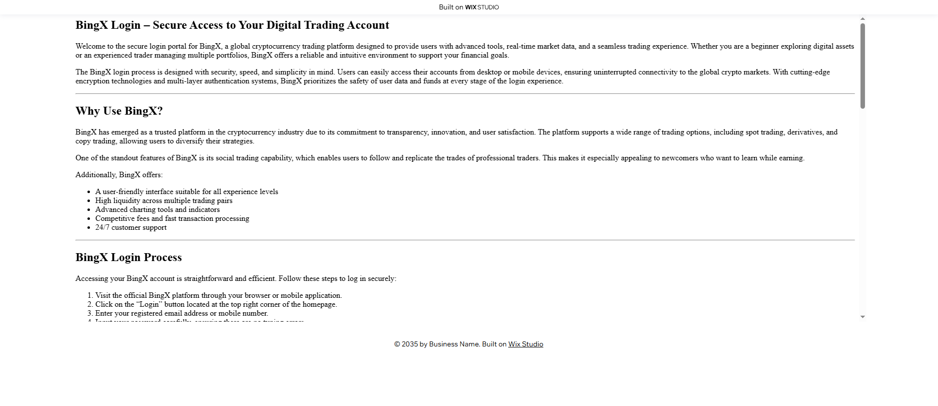 Screenshot of binngc.wixstudio.com