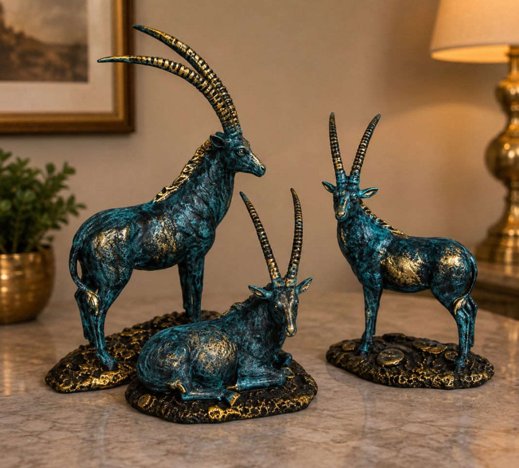 Blue Antelope Family Showpiece