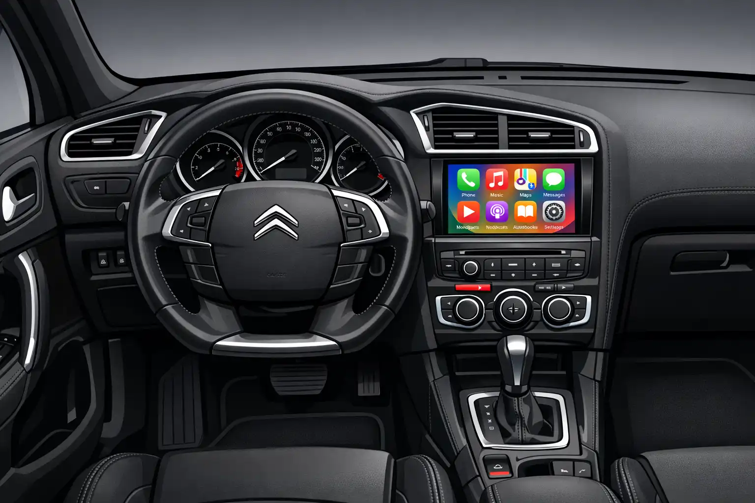 Intérieur Citroën DS4 2013 avant installation Apple CarPlay