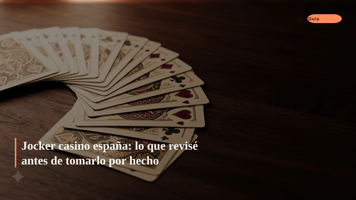 Jocker casino espa&ntilde;a: lo que revis&eacute; antes de tomarlo por hecho