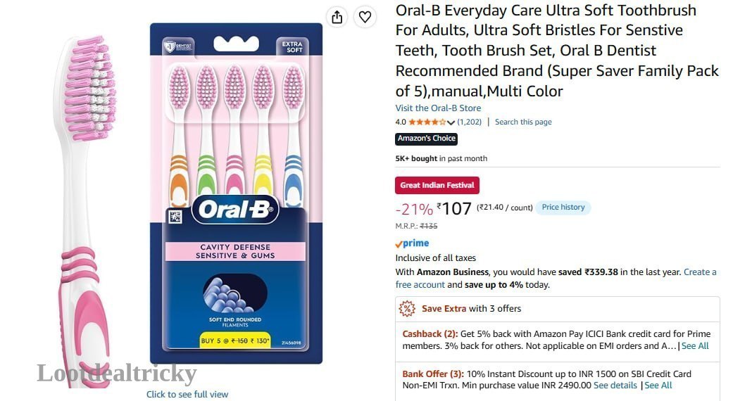 Oral B Everyday – Just ₹107 | Top Unbeatable Deal Oral B Everyday – Just ₹107 | Top Unbeatable Deal