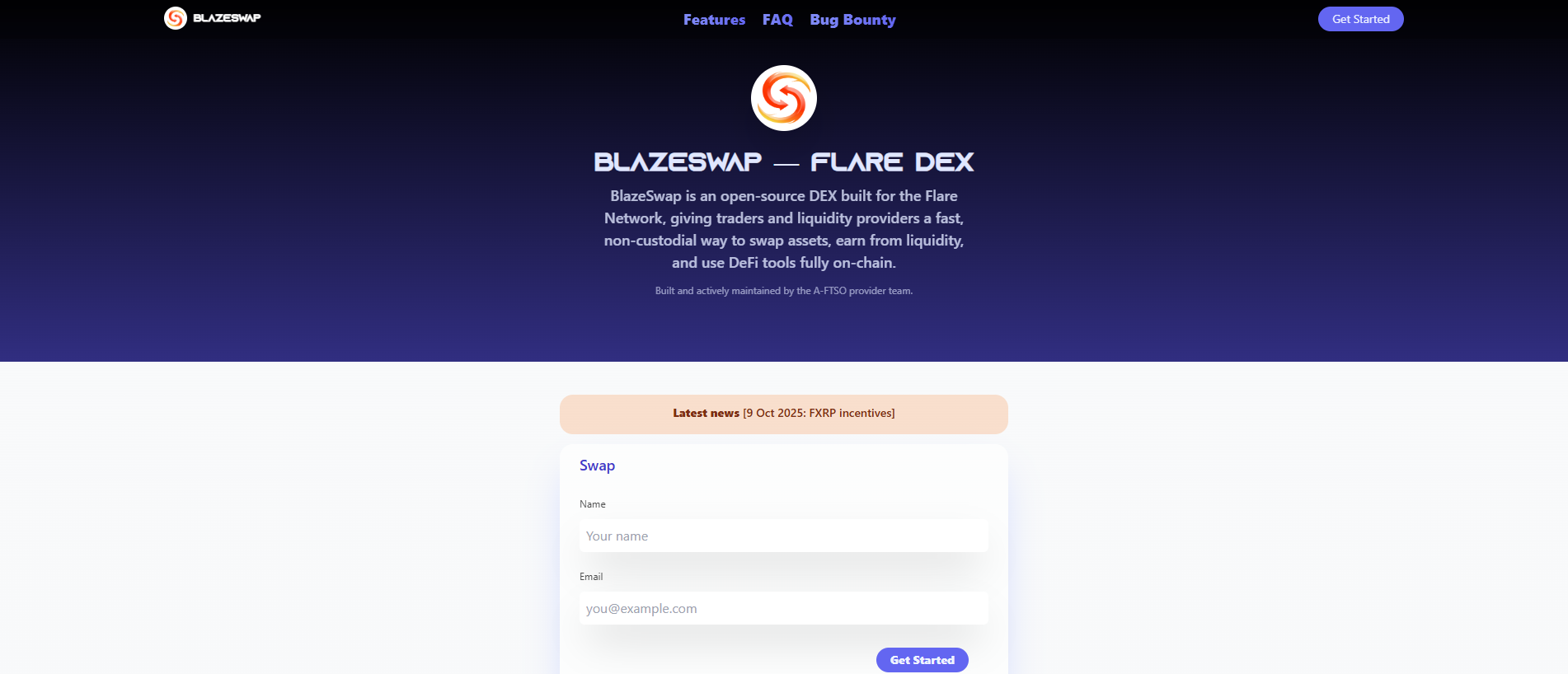 Screenshot of blazeswap.top