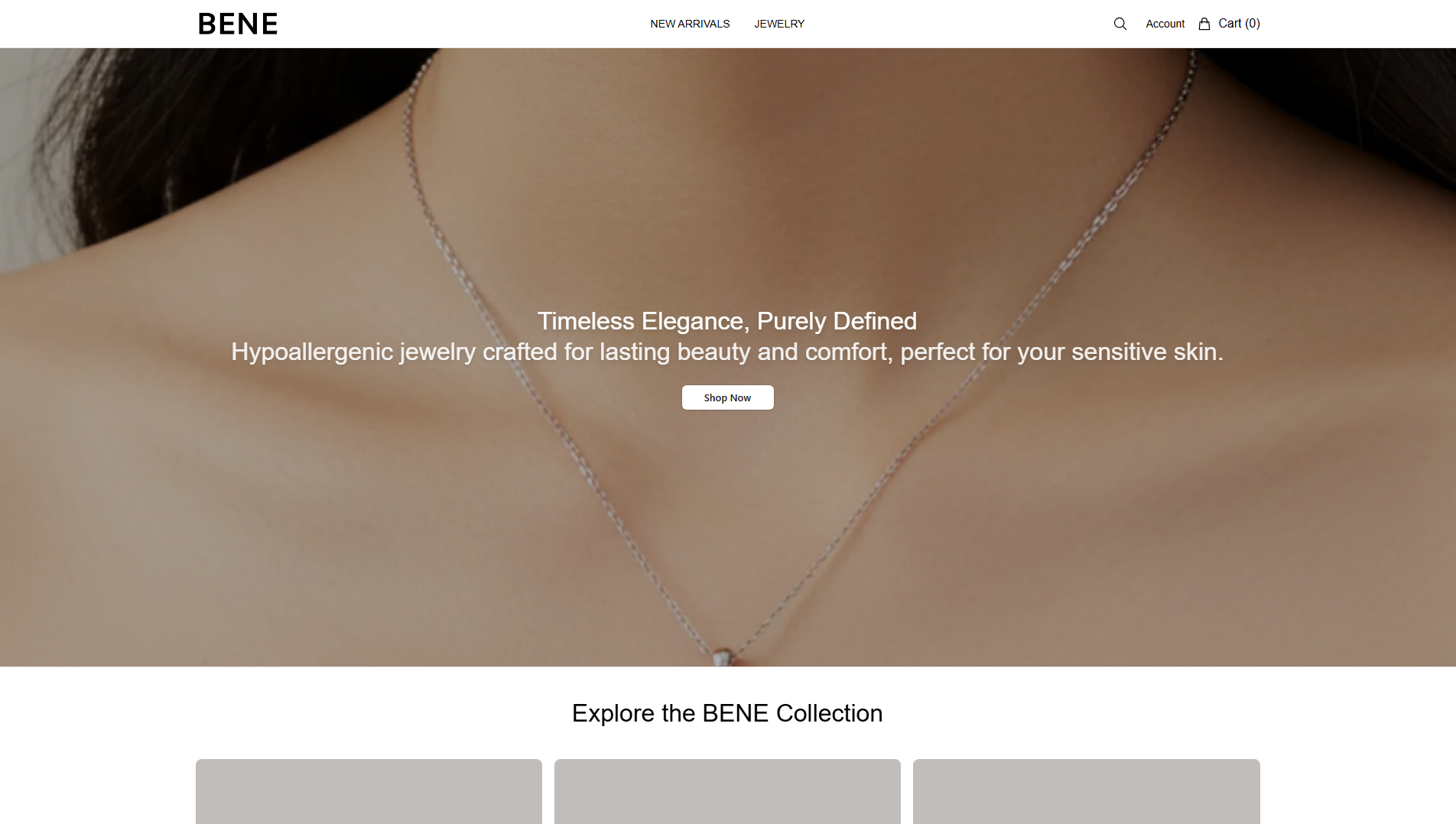 Stored capture of benejewelry.shop