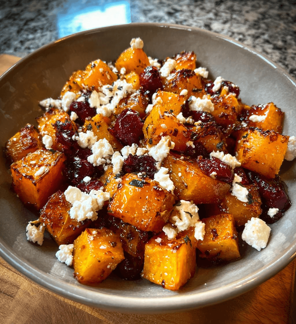 Roasted Butternut Squash with Cranberries and Feta Bliss step photo