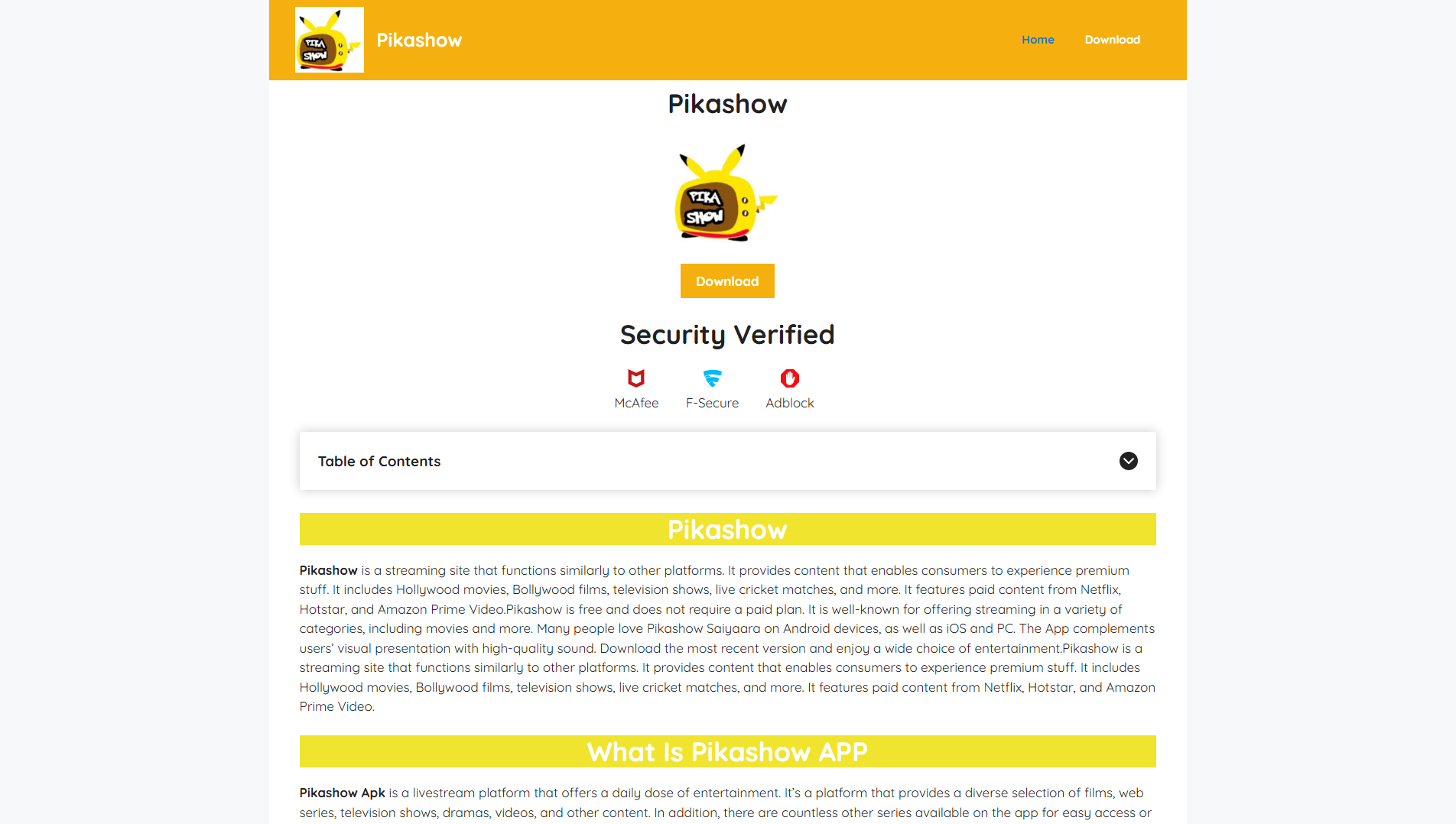Gespeicherte Aufnahme von pikashowapps.com