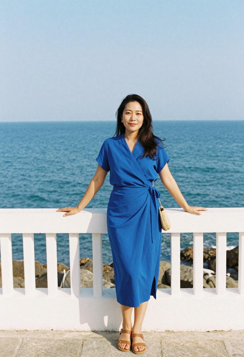Cobalt wrap dress for beach and dinner summer travel