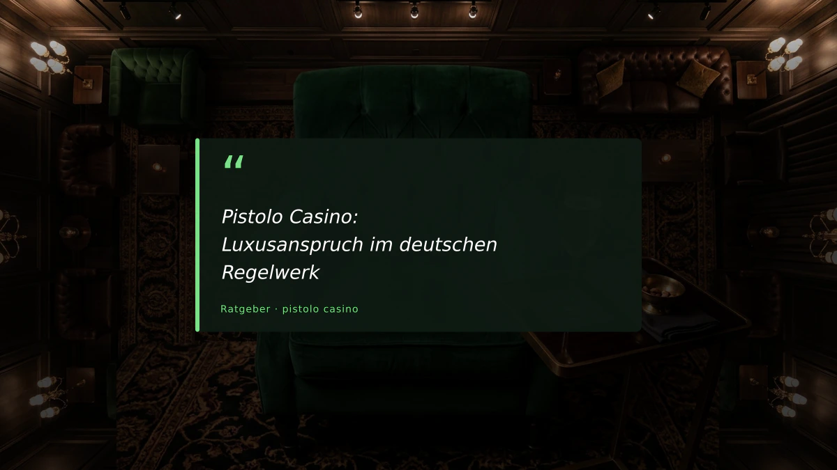 Pistolo Casino: Luxusanspruch im deutschen Regelwerk