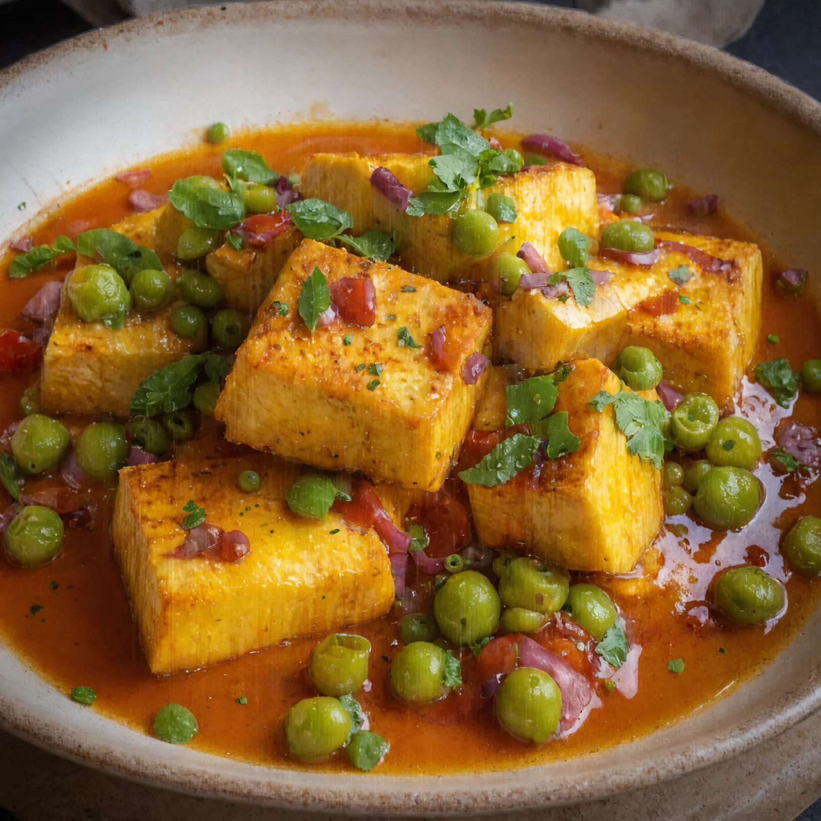 Paneer with Peas