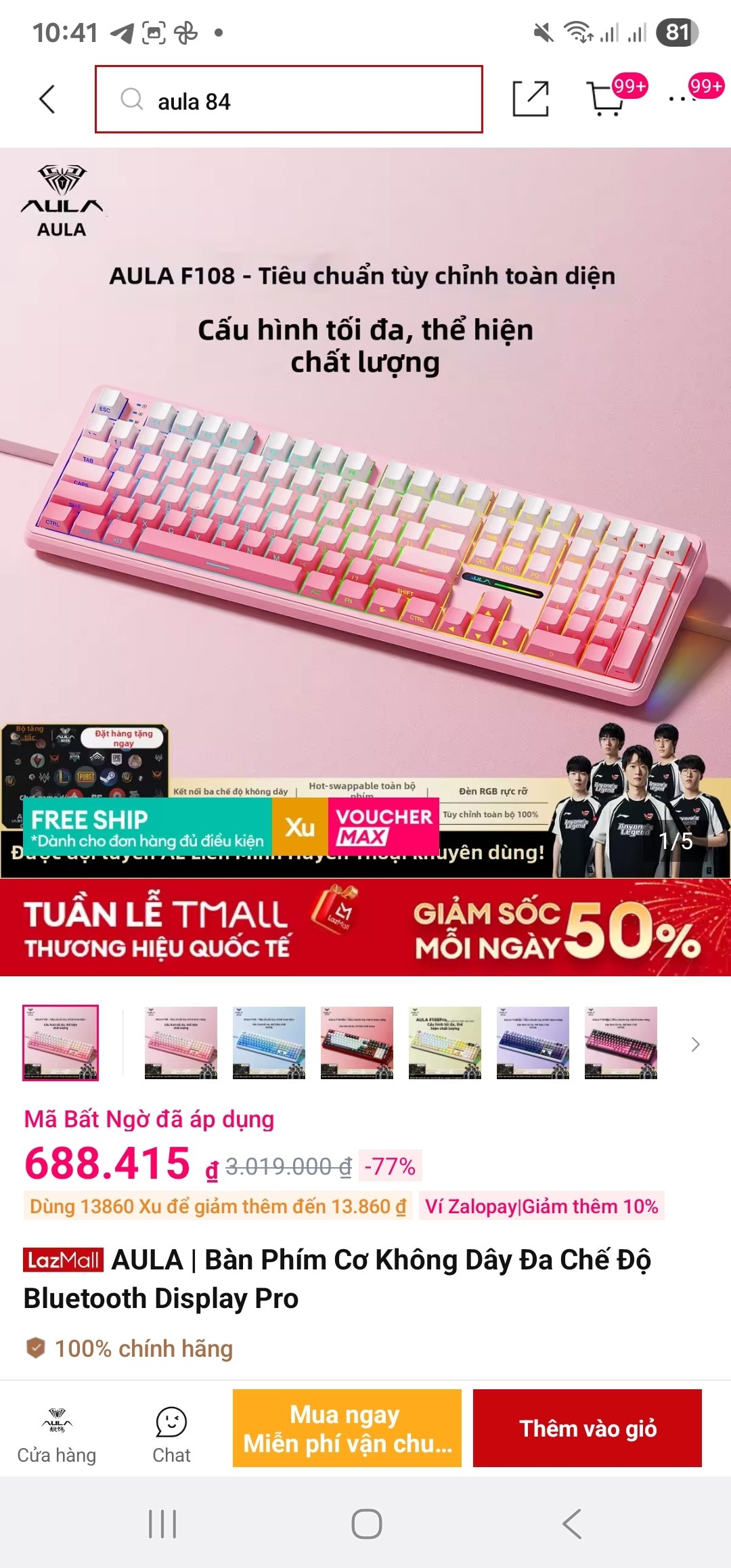 AULA | Bàn Phím Cơ Không Dây Đa Chế Độ Bluetooth Display Pro