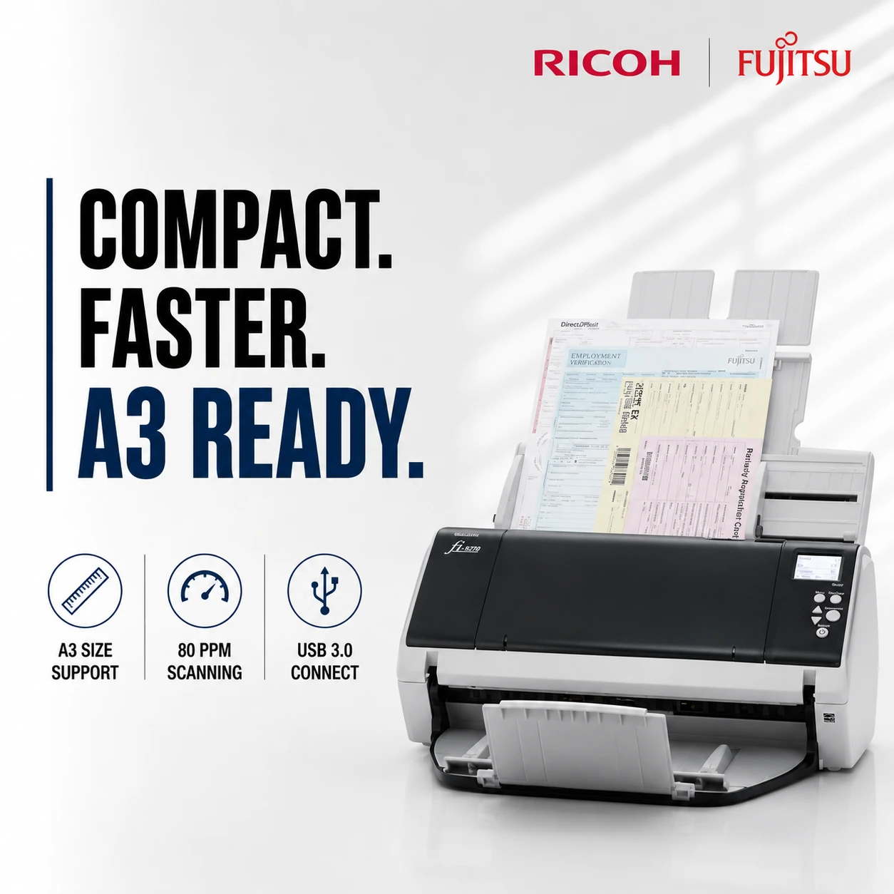 Ricoh fi-7480 Compact A3 Document Scanner Malaysia