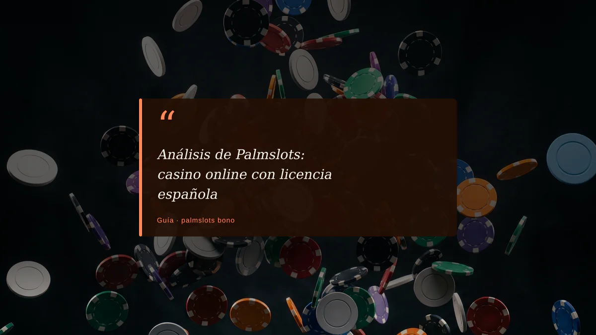 Análisis de Palmslots: casino online con licencia española