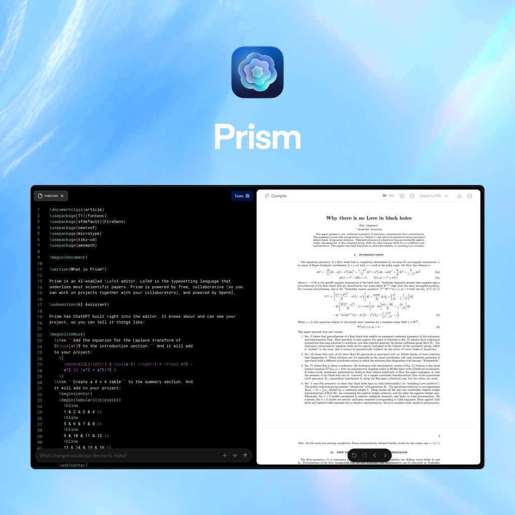 OpenAI가 작정하고 만든 과학용 워크스페이스, Prism 출시