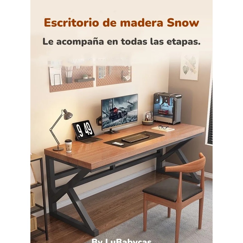 Escritorio De Madera Diseño K Snow 140cm Lubabycas
