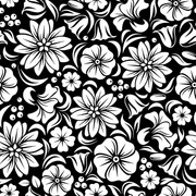 Background Pattern Seamless Texture Black Print Floral Free