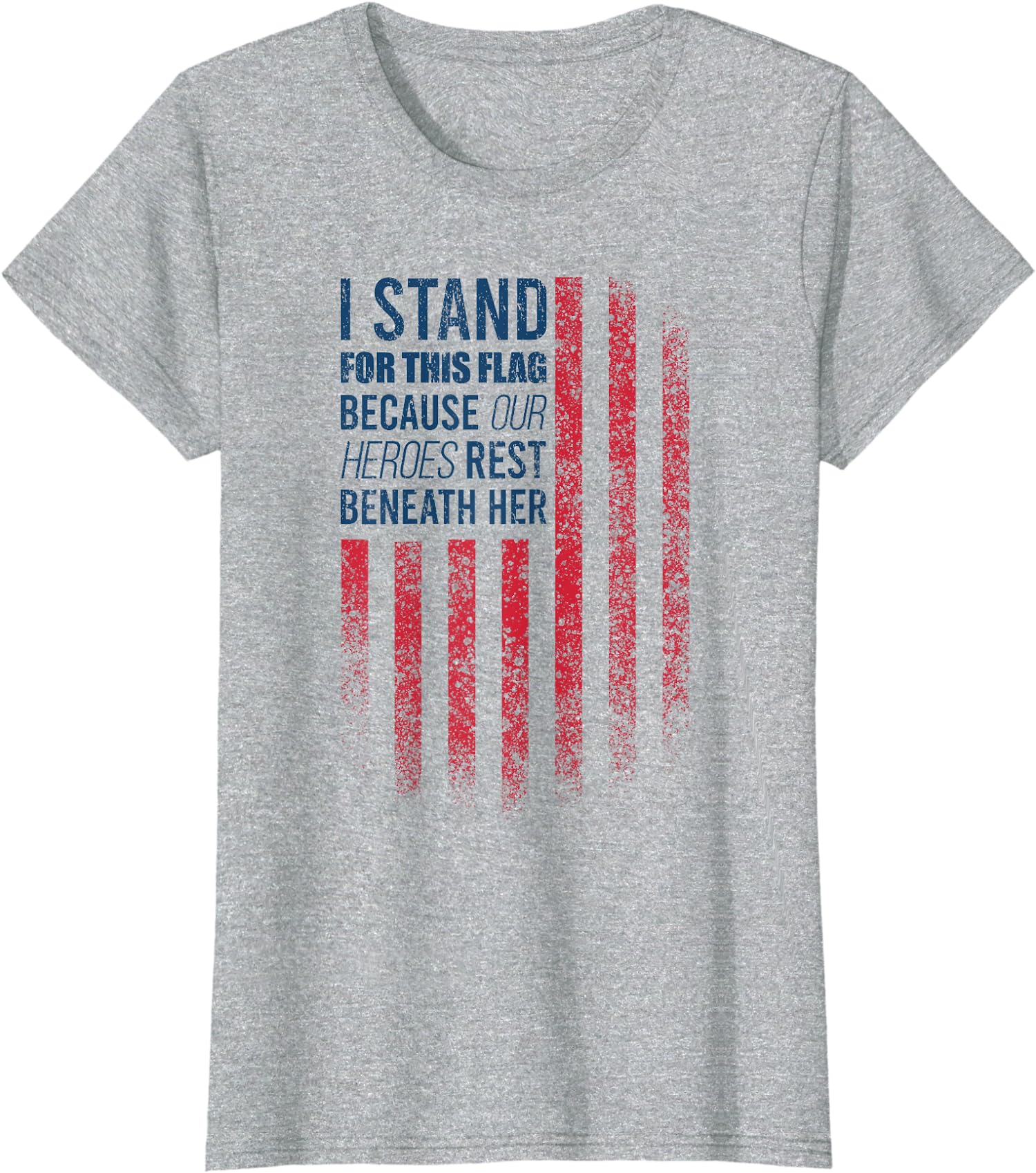 I Stand For This Flag American Patriotic US Flag Gift Ladies’ Crewneck T-Shirt