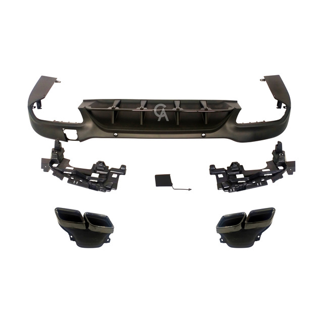 Mercedes GLC X253 Hatchback AMG Line Black Rear Diffuser with Exhaust Tips 16-20