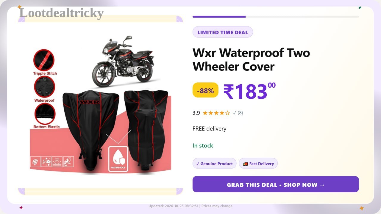   two Wheeler Cover – Just ₹183 | Loot Lo