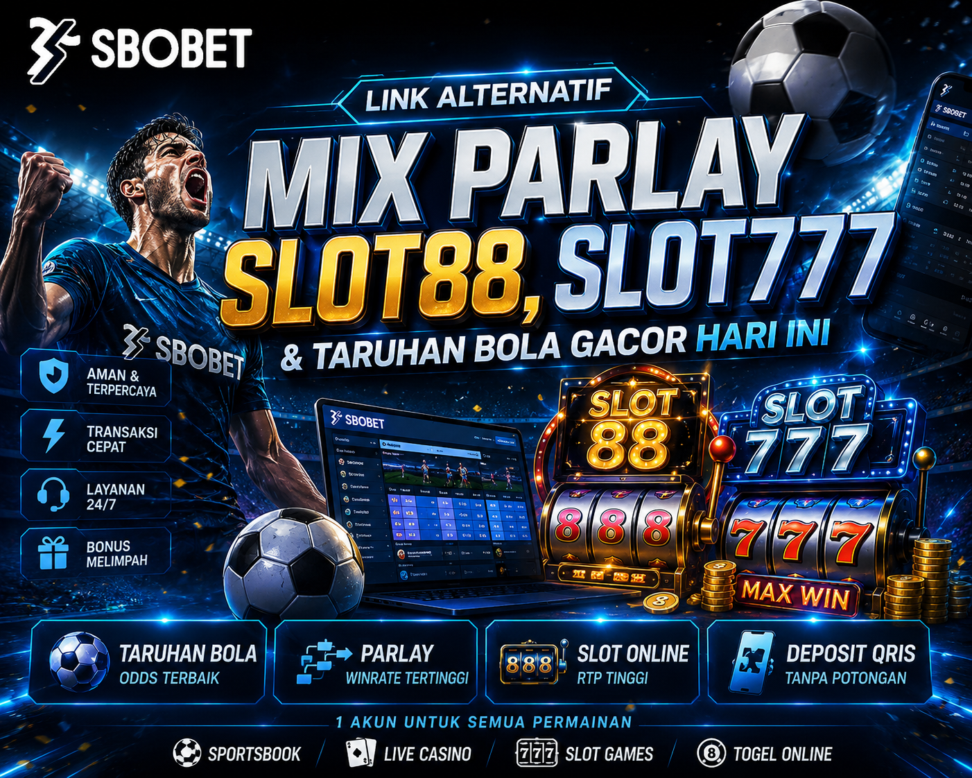 SBOBET - Link Alternatif Mix Parlay, Slot88, Slot777 & Taruhan Bola Gacor Hari Ini