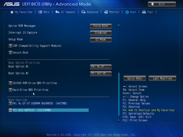 ASUS Z87 Pro BIOS 40 Boot 1
