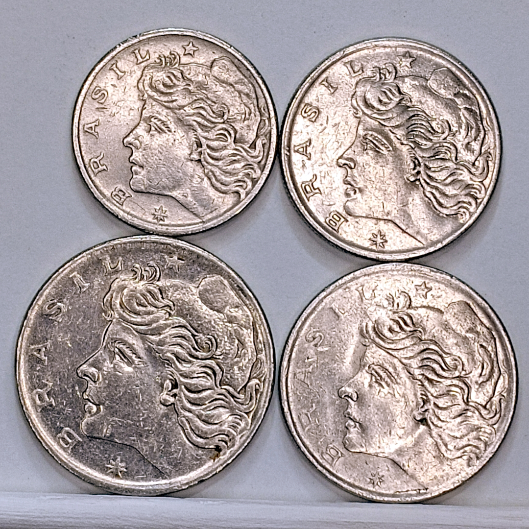 Lote com as 4 Moedas Antigas de 1970 – 1 Cruzeiro 50, 20 e 10 Centavos do Brasil MBC. - Foto 2