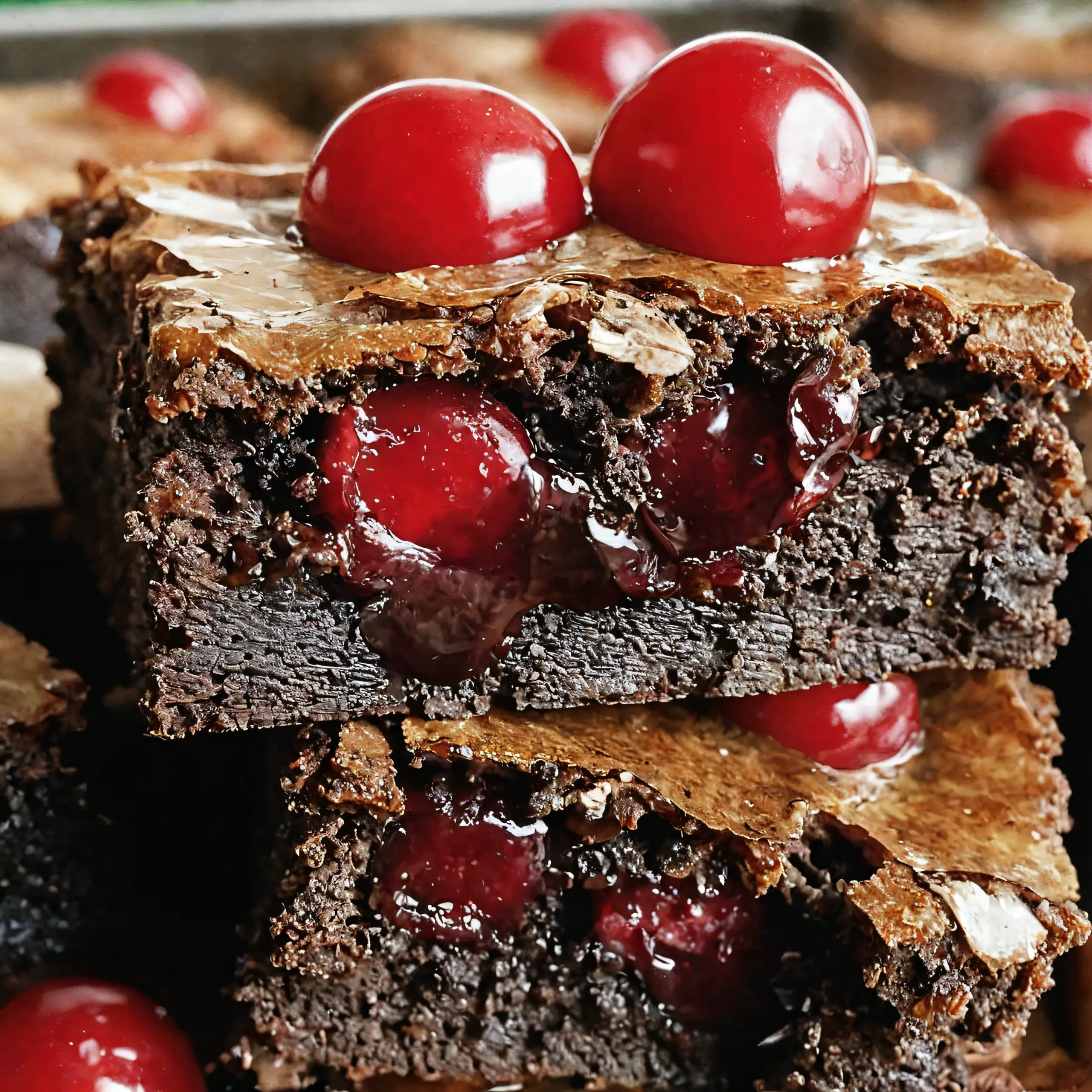 Unwiderstehliche fudgy Kirschen-Brownie-Ganache