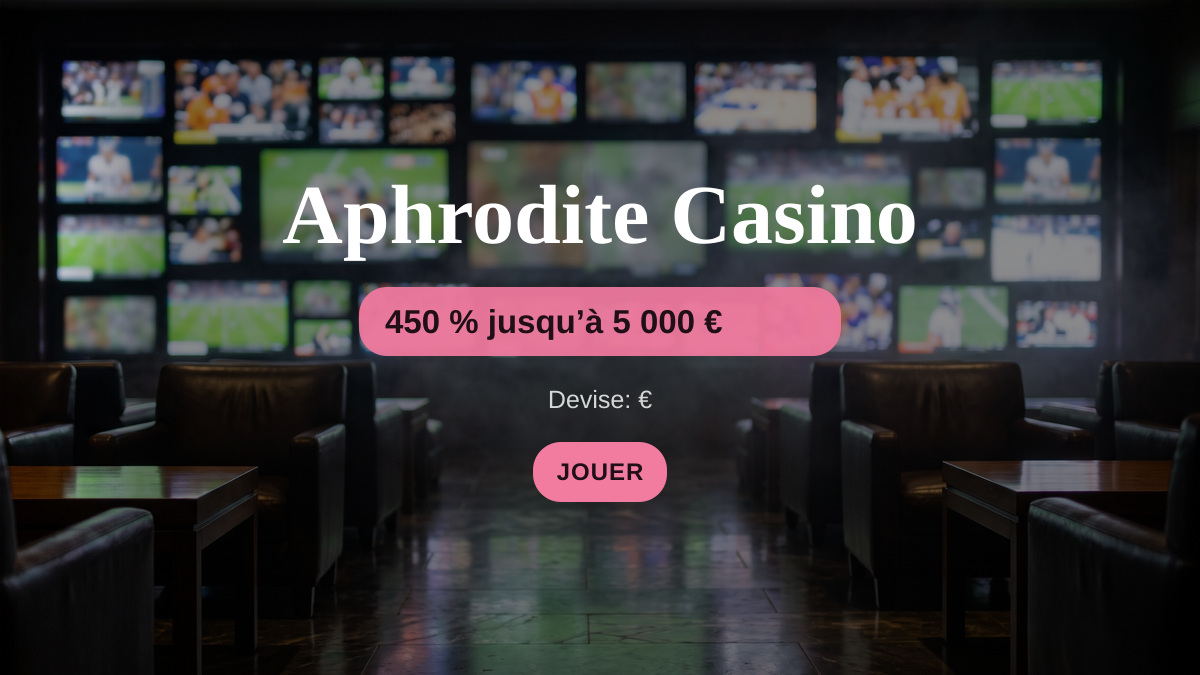 Aphrodite Casino — bonus de bienvenue 450 % jusqu’à 5 000 €, paiements: Visa, Mastercard, Skrill, Neteller, USDT