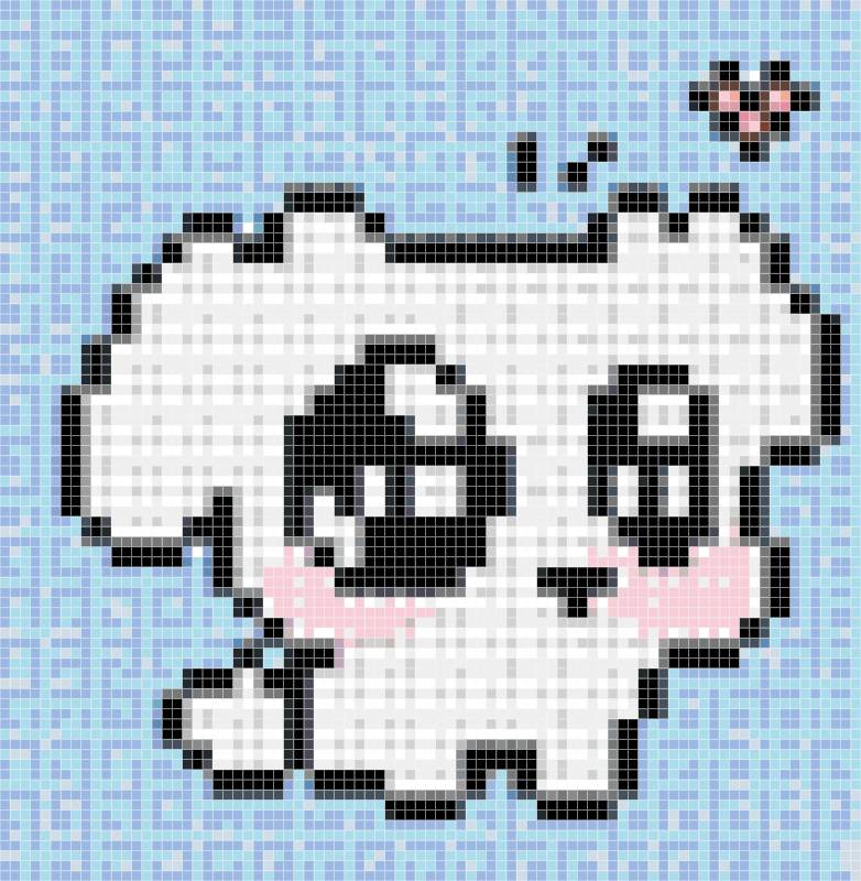 Cute Big‑Eared White Puppy Pixel Art Perler Bead
