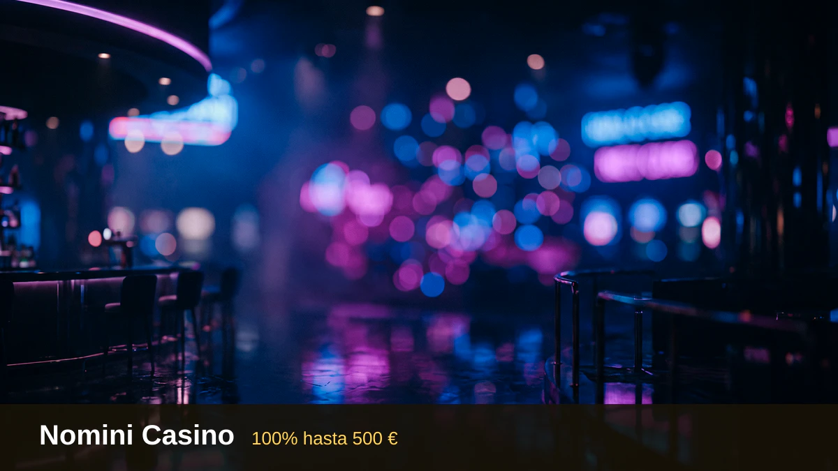 Nomini Casino — bono de bienvenida 100% hasta 500 € + 200 FS, pagos: Visa, Mastercard, Skrill, Neteller, Paysafecard