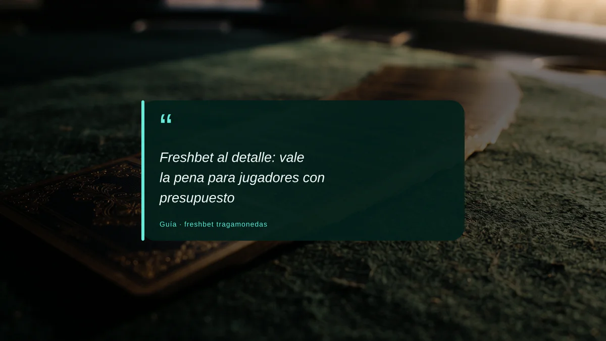 Freshbet al detalle: vale la pena para jugadores con presupuesto