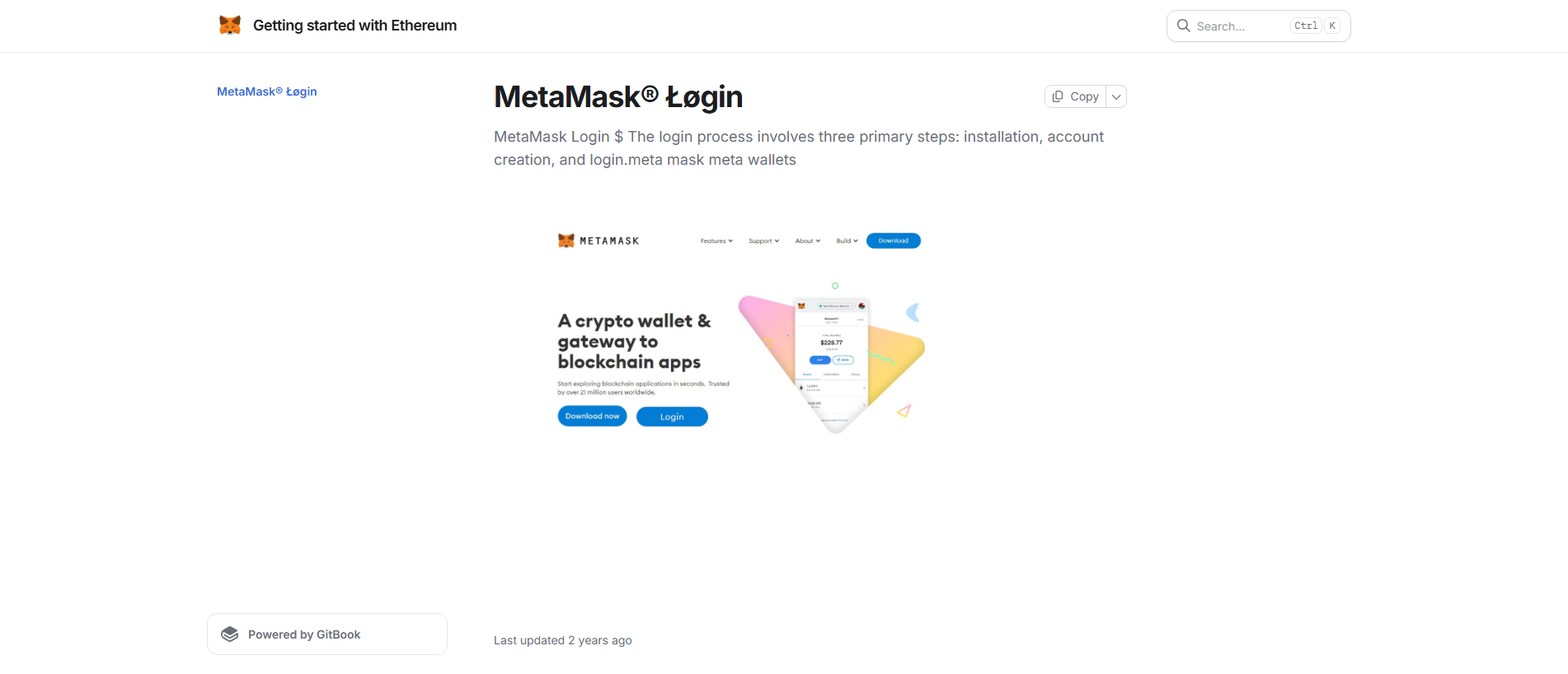 Forensic screenshot of mettusmsklogenx.gitbook.io showing the phishing page layout