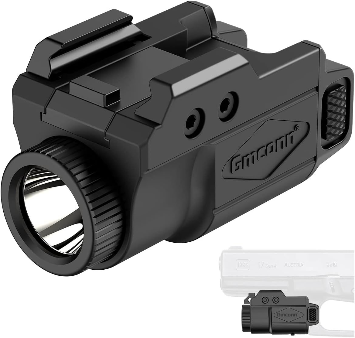 Gmconn 700 Lumen Pistol Light, Compact Adjustable Rail Mounted