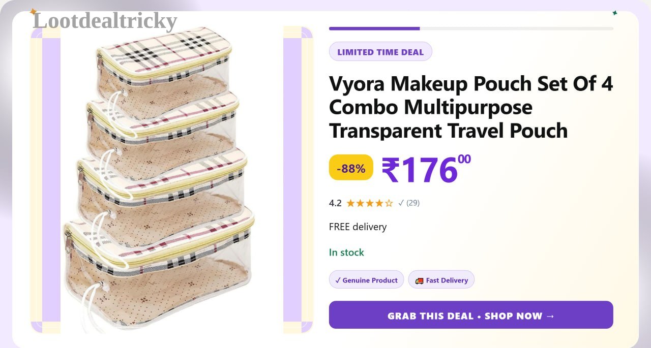 cosmetic Bag Travel – Just ₹176 | Huge Savings Offer cosmetic Bag Travel – Just ₹176 | Huge Savings Offer