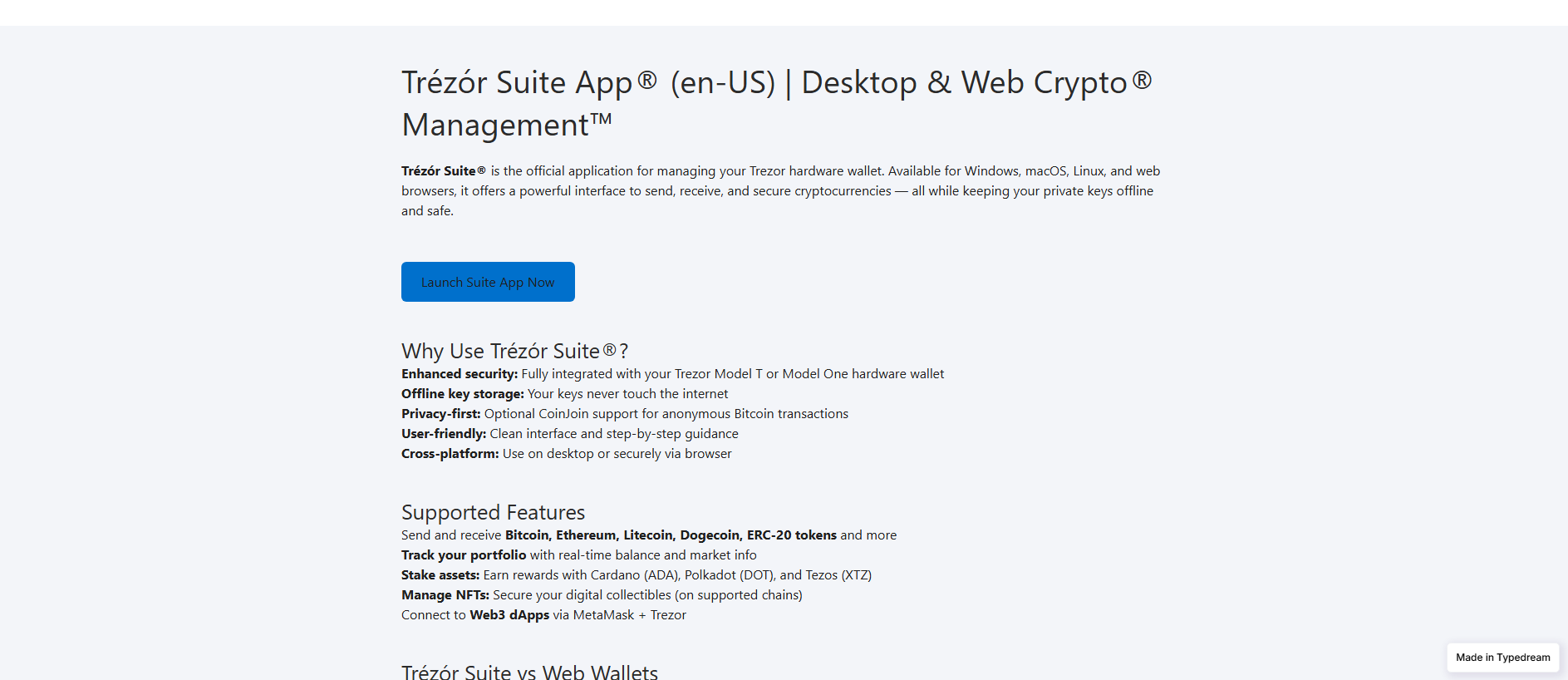 Stored capture of trazor-suite-app-public.typedream.app