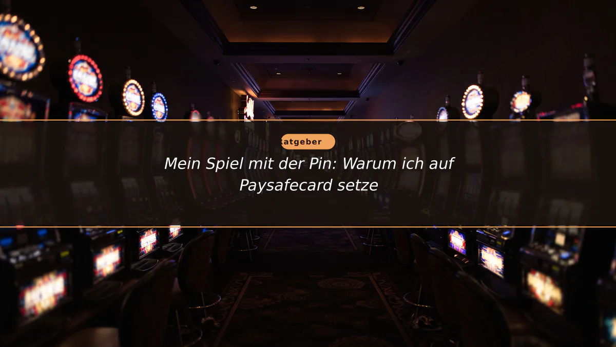 Mein Spiel mit der Pin: Warum ich auf Paysafecard setze