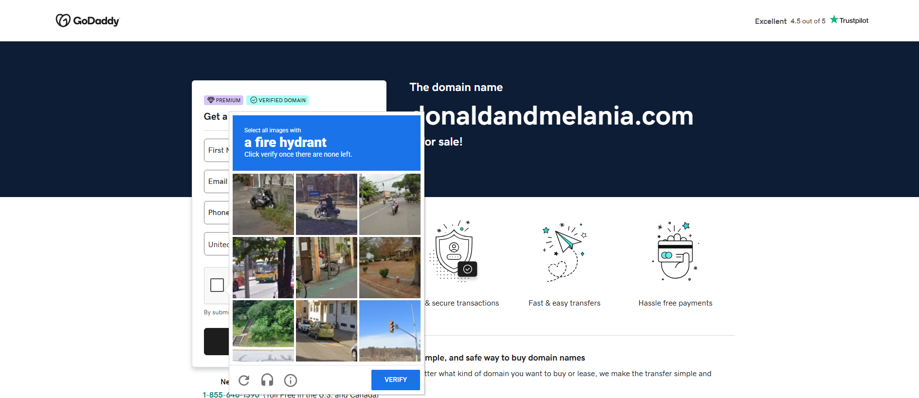 Stored capture of donaldandmelania.com