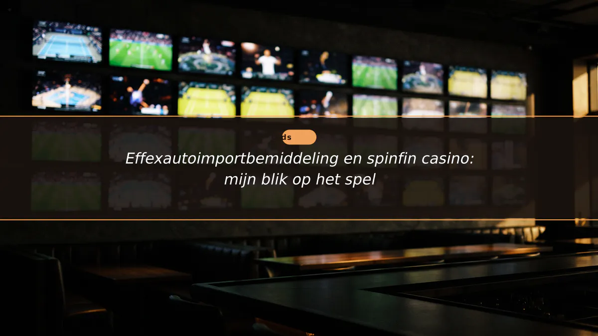 Effexautoimportbemiddeling en spinfin casino: mijn blik op het spel