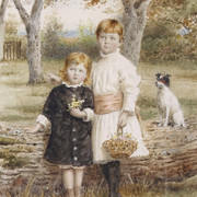 Children picking flowers