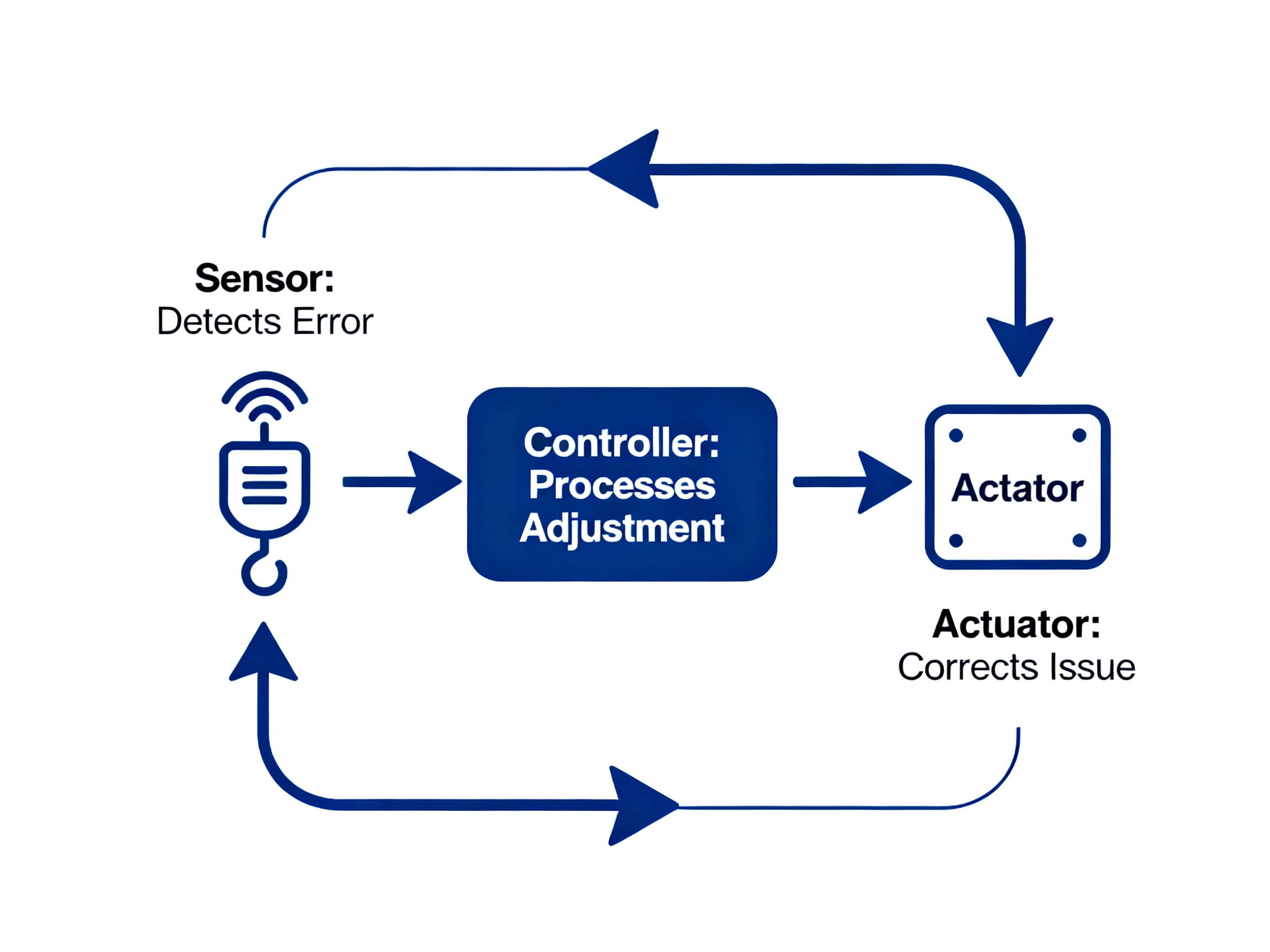 Illustrating feedback loop in control system.