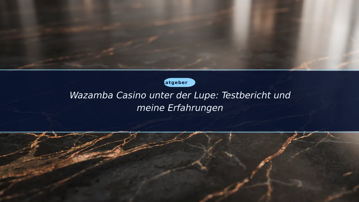 Wazamba Casino unter der Lupe: Testbericht und meine Erfahrungen