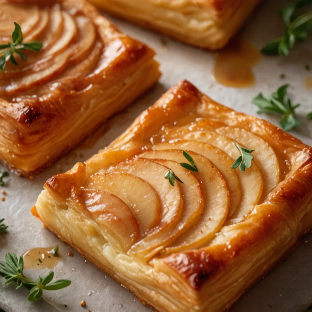 Apple and Brie Upside-Down Puff Pastry Tarts