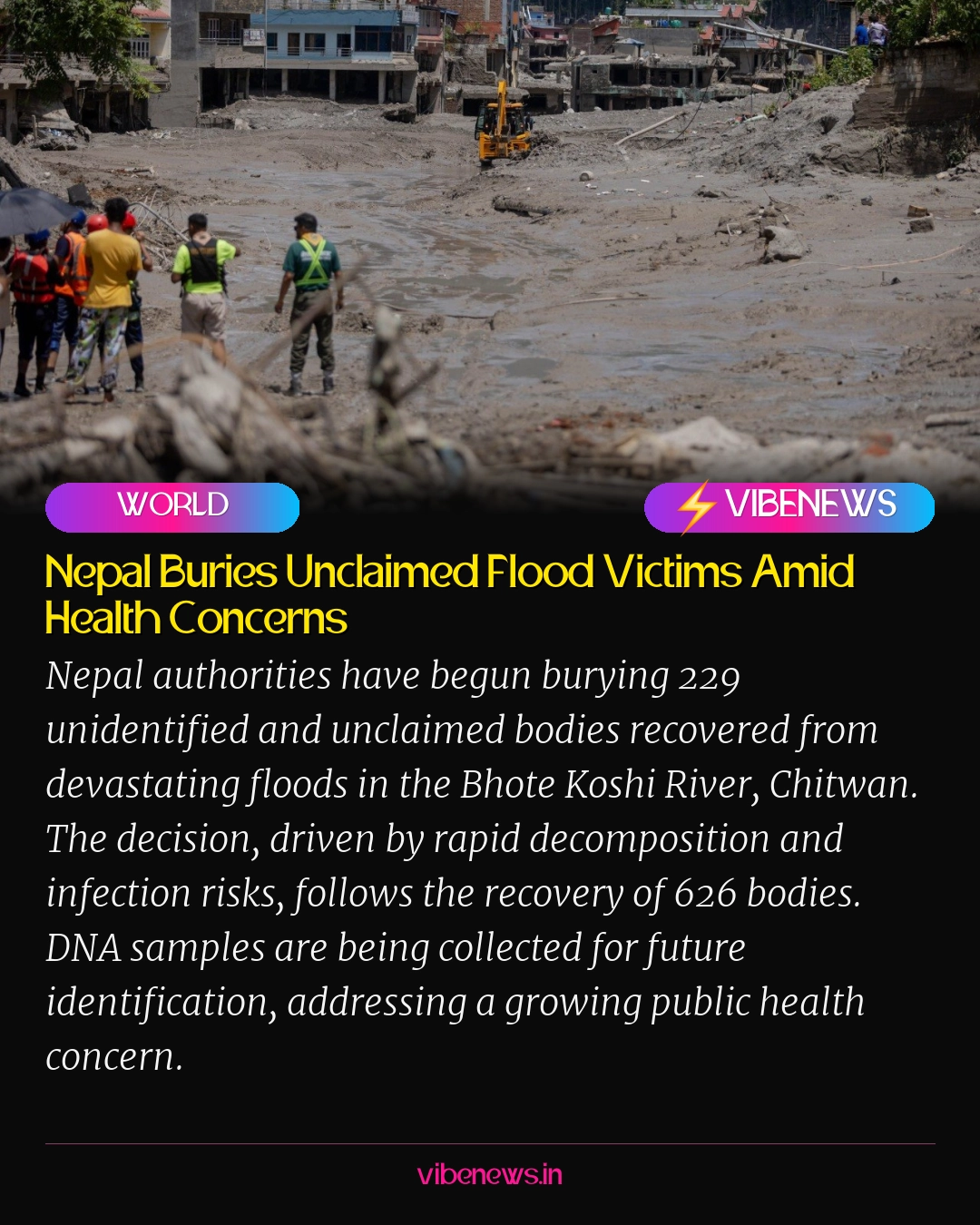 Nepal Buries Unclaimed Flood Victims Amid Health Concerns