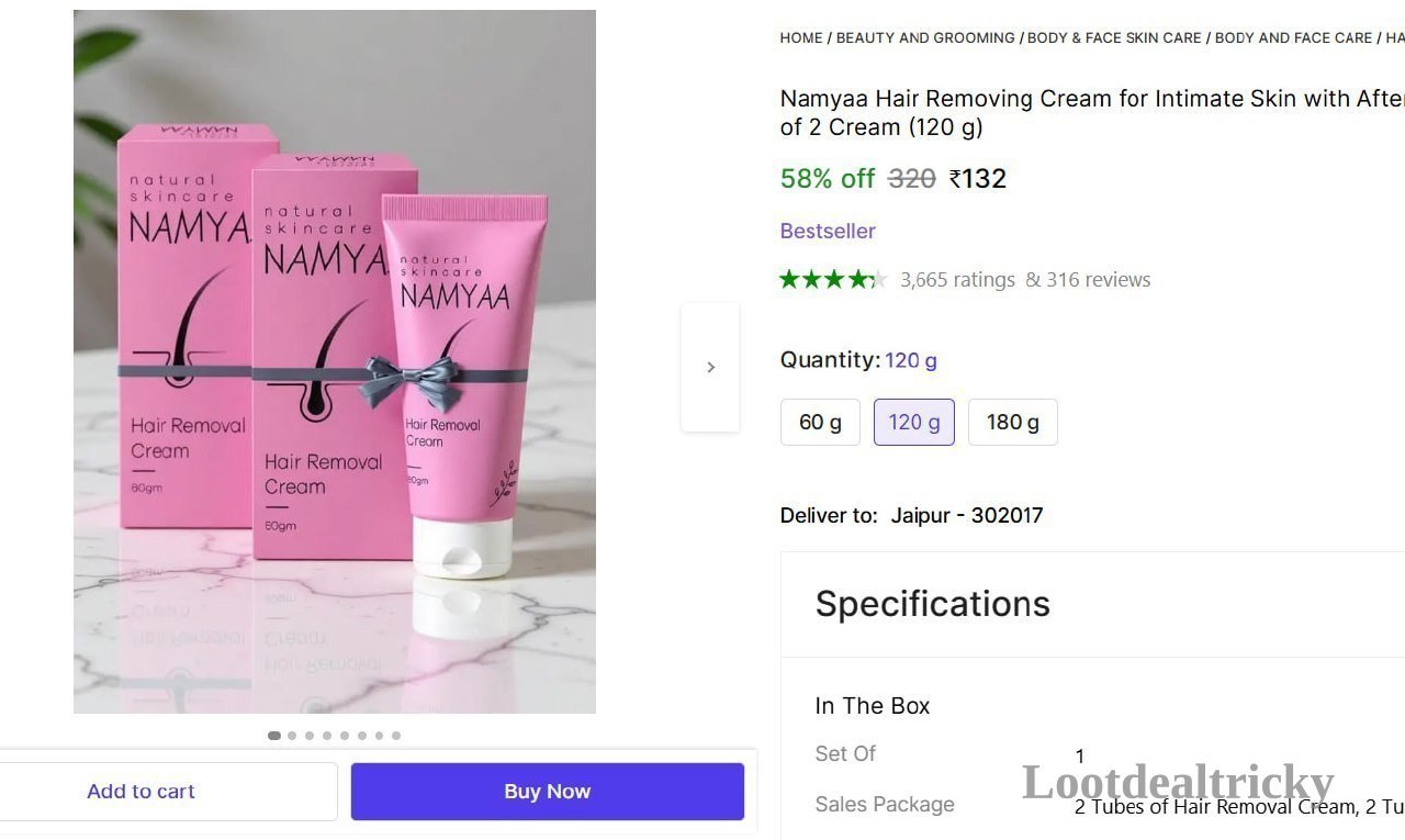 Namyaa Hair Removing Offer Image