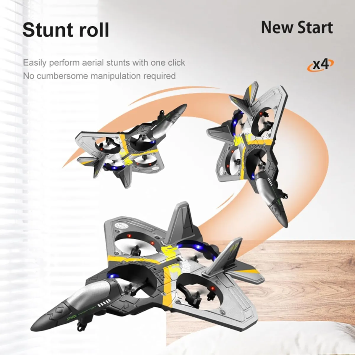 Jet Fighter Stunt RC Plane, New RC Plane with 2.4GHz, 360° Stunt Spin, Remote Control Airplane RC Fighter Jet Airplane for Kid Boy Hobby Toy Gifts photo 4