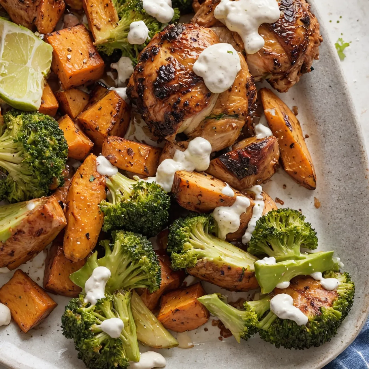 Sheet Pan Chipotle Chicken with Sweet Potatoes & Broccoli