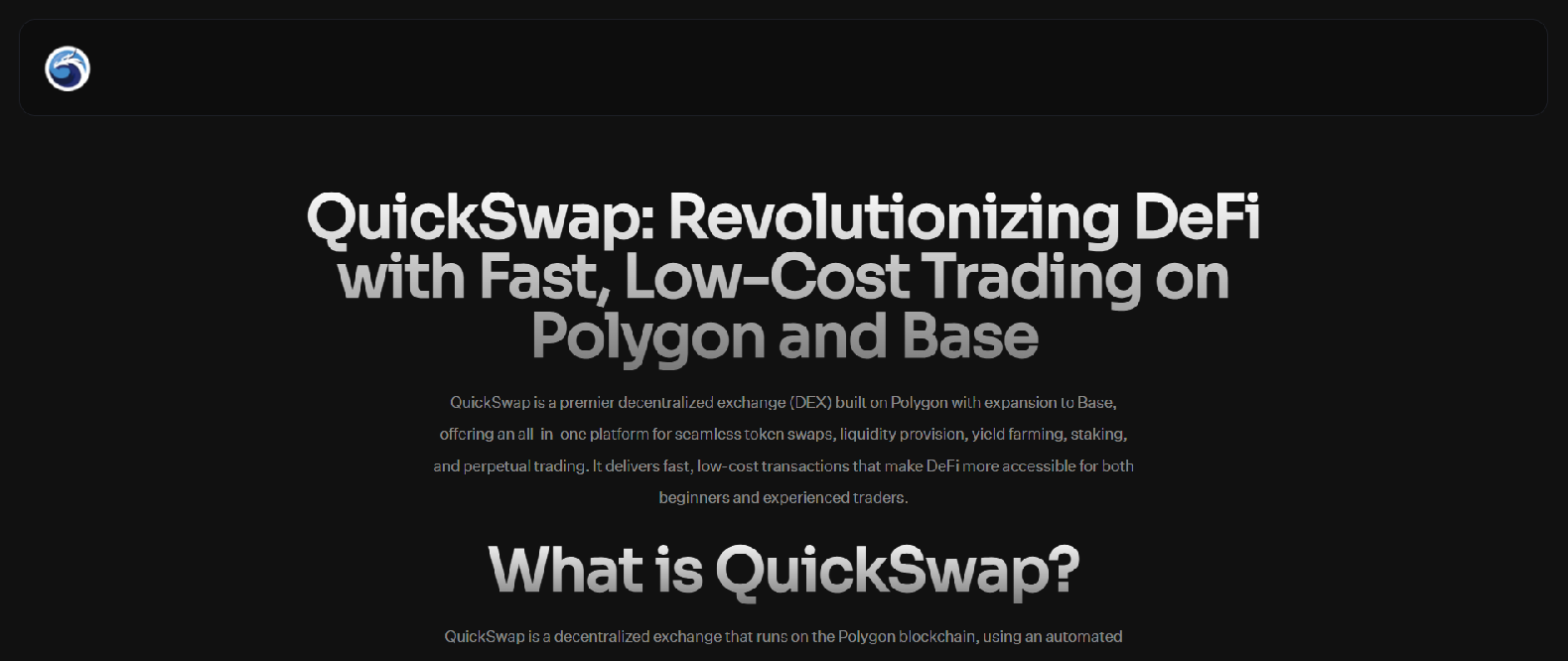 Forensic screenshot of quick-swap.co showing the phishing page layout