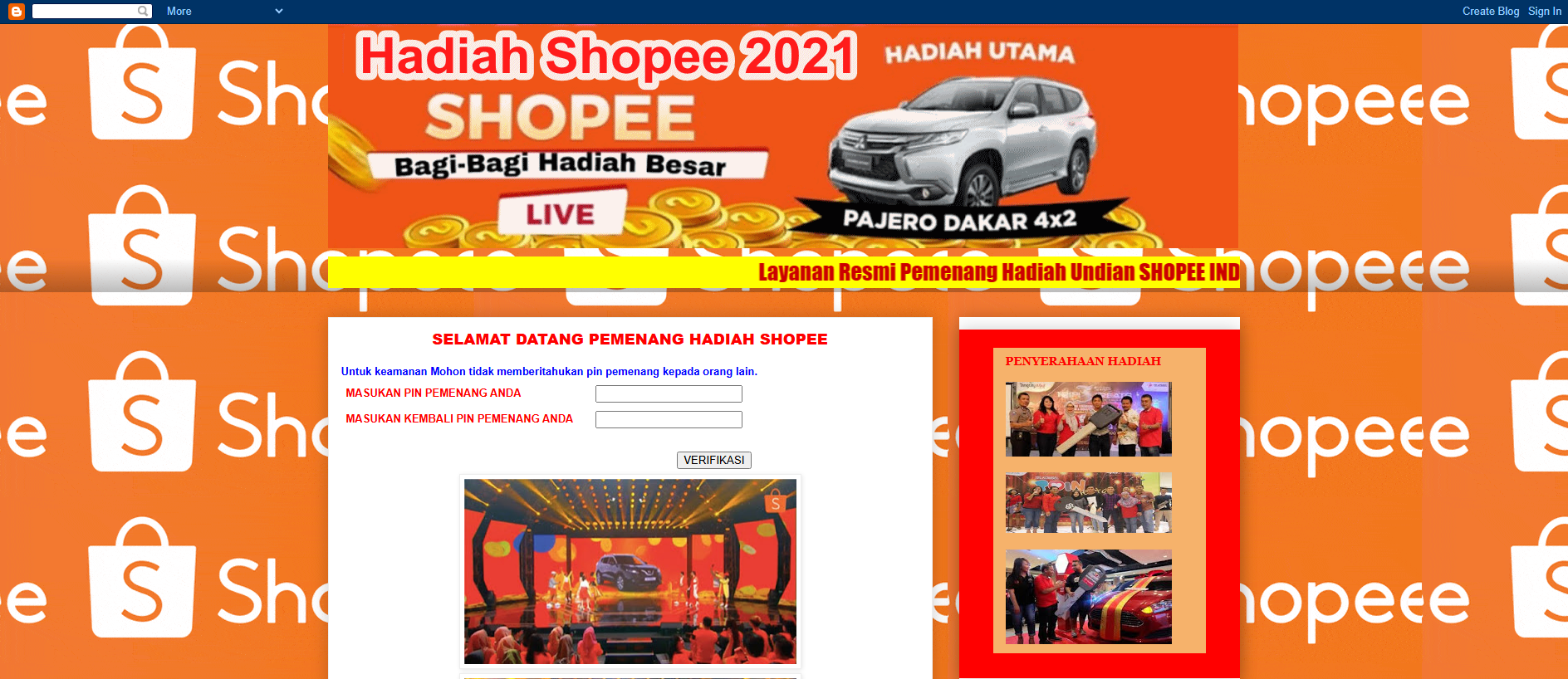 Stored capture of undianshopee-mart12.blogspot.com