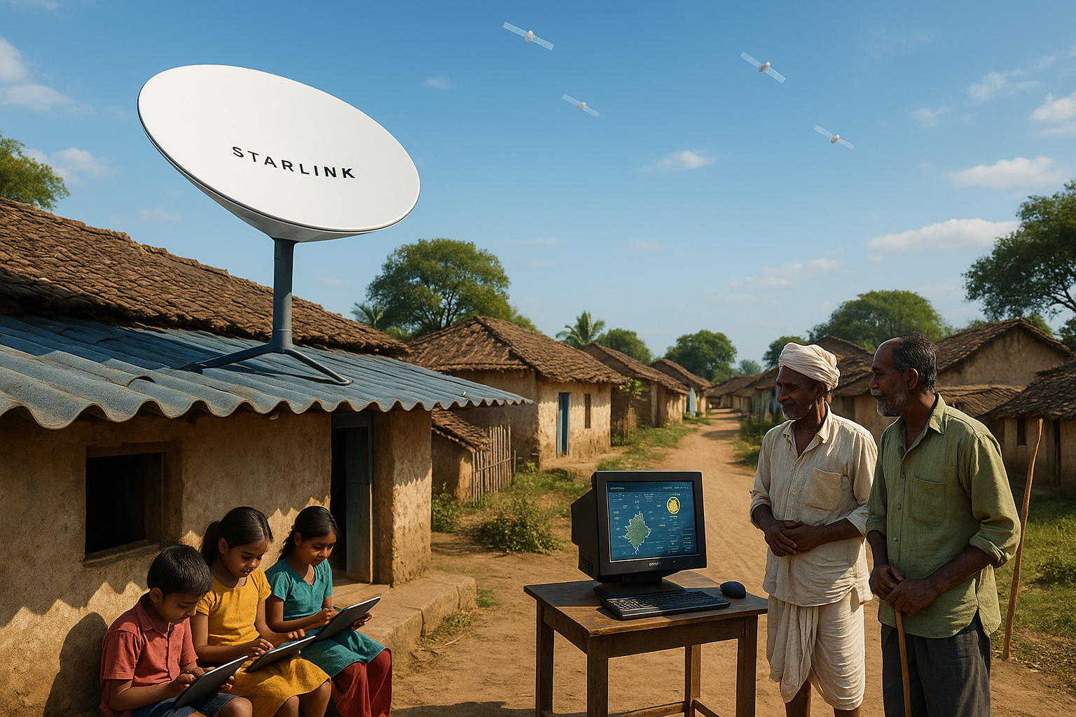 Starlink স্যাটেলাইট ডিশ ভারতের গ্রামীণ অঞ্চলে ইন্টারনেট সংযোগ দিচ্ছে
